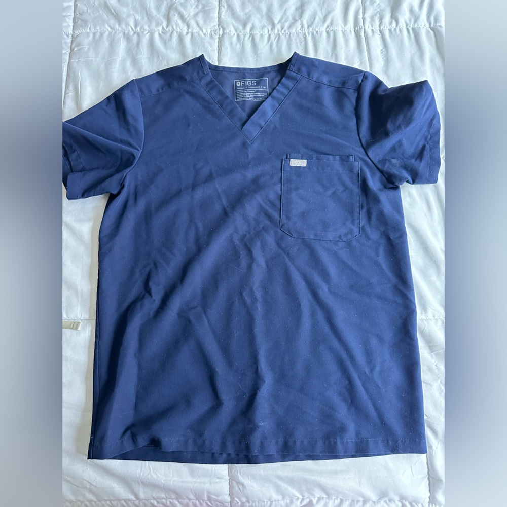 Three Men’s Figs Navy Scrub Tops Medium